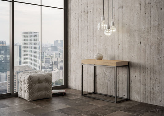 Dafne Italian Design Consolle allungabile Nordica Small Rovere Naura Telaio Antracite