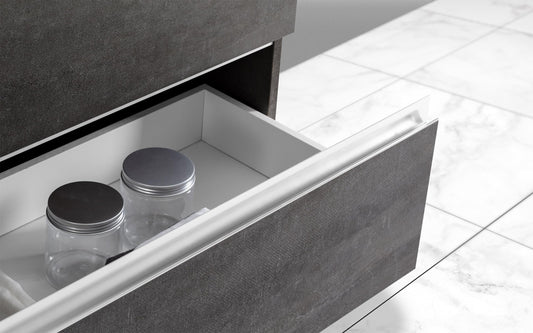 Dafne Italian Design Mobile da bagno Vichy finitura grigio antracite, sospeso, cm 101x46x189 (base, lavabo, specchio)