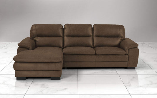 Dafne Italian Design Divano angolare 3 posti con penisola a Sinistra. Tessuto Manila Cuoio (cm. 275 x 158 x 94h)