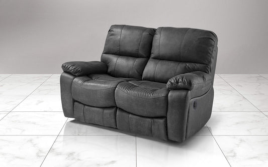 Dafne Italian Design Divano 2 posti con 2 Recliner elettrici. Similpelle Grigio (cm. 169 x 105 x 105h)