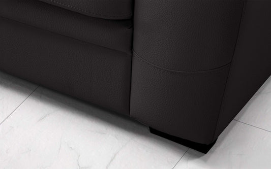 Dafne Italian Design Divano a 2 posti. Similpelle Nero (cm. 155 x 90 x 95h)