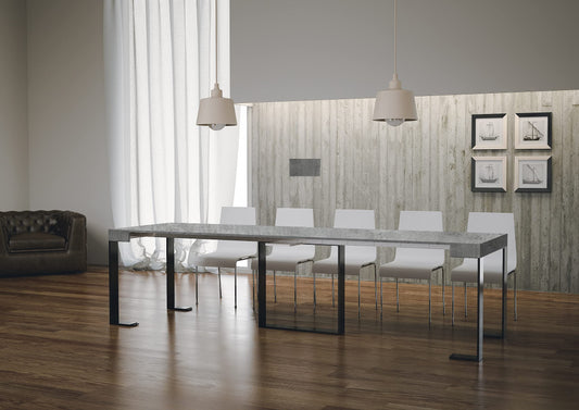 Dafne Italian Design Consolle allungabile Futura Cemento Telaio Antracite