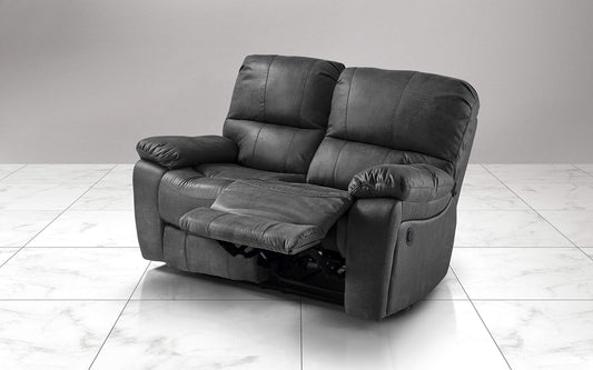 Dafnedesign.Com - Divano 2 posti con n.2 Recliner elettrici - Colore: Grigio - cm. 169 x 105 x 105h