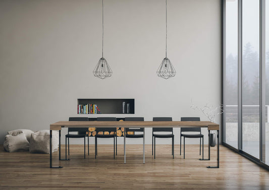 Dafne Italian Design Consolle allungabile Tecno Noce Telaio Antracite