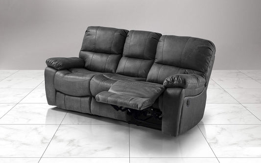 Dafne Italian Design Divano 3 posti con n.2 Recliner elettrici - Colore: Grigio - cm. 223 x 105 x 105h