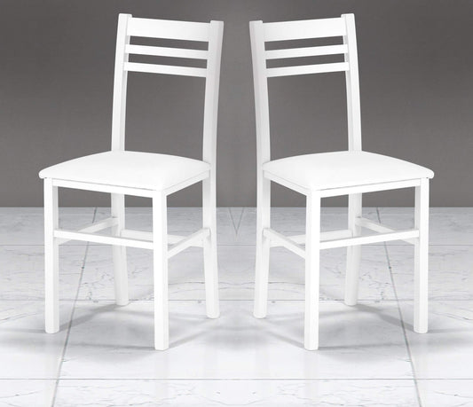 Dafne Italian Design Coppia di sedie Similpelle Bianco (cm. 42 x 40 x 86h)
