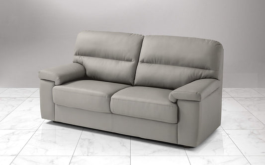 Dafne Italian Design Divano a 3 posti. Similpelle Light Grey (cm. 186 x 95 x 96h)