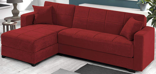 Dafnedesign.com - Divano angolare - Colore: rosso. Dimensioni: cm. 225 x 158 x 86h (STD)