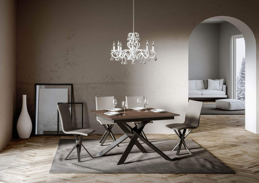 Itamoby, Tavolo Ganty Allungabile Noce Bordo In Tinta 90x120 allungato 180