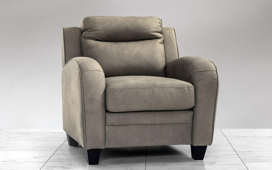 Dafne Italian Design Poltrona Similpelle Effetto Nabuk Light Grey (cm. 92 x 90 x 94h)