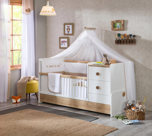 Dafne Italian Design Lettino trasformabile Natura Baby St (75x160 Cm)