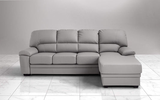 Dafne Italian Design Divano Letto angolare 3 posti con penisola a Destra. Similpelle Ash (cm. 269 x 162 x 92h)