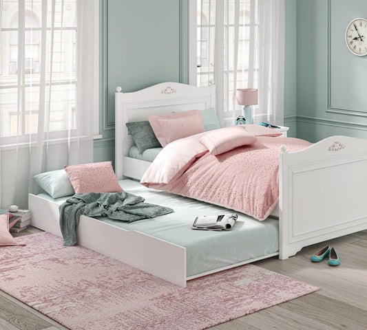 Dafne Italian Design Letto Estraibile Bianco Rustico (100x200 Cm)