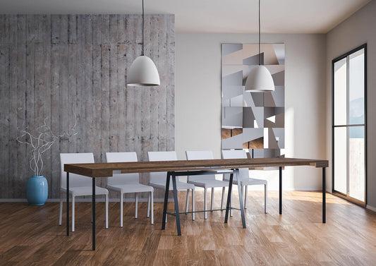 Dafne Italian Design Consolle allungabile Banco Noce Telaio Antracite