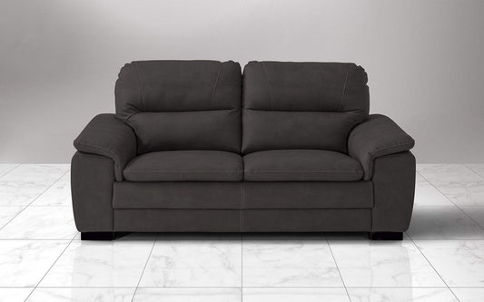 Dafne Italian Design Divano a 3 posti. Similpelle Effetto Nabuk Marrone Scuro (cm. 198 x 95 x 94h)