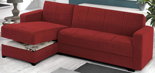 Dafnedesign.com - Divano angolare - Colore: rosso. Dimensioni: cm. 225 x 158 x 86h (STD)