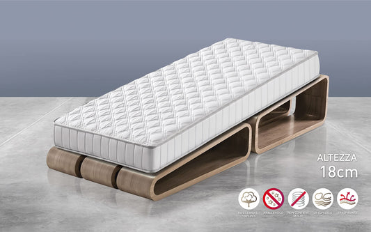 Dafne Italian Design Letto una piazza e mezza similpelle bianco con rete e materasso incluso cm. 128 x 201 x 111