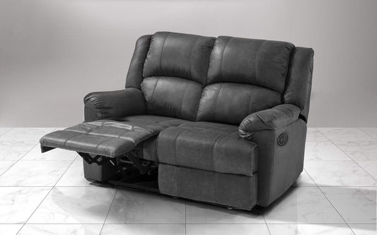 Dafne Italian Design Divano 2 posti con 2 Recliner elettrici. Similpelle Grigio (cm. 150 x 98 x 99)