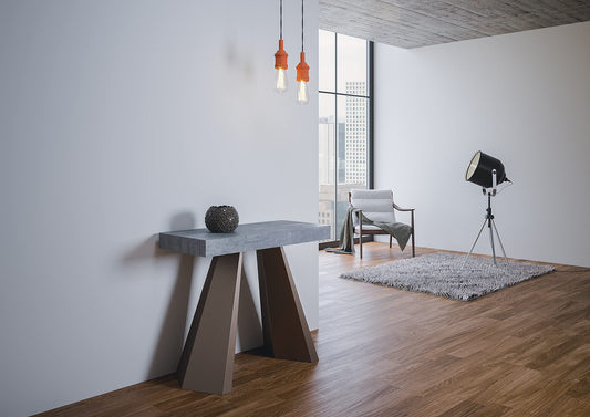 Dafne Italian Design Consolle allungabile Diamante Premium Cemento Telaio Orso