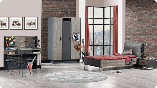 Dafne Italian Design Cameretta Completa per Ragazzo con Letto 100x200 MOD. Lotus