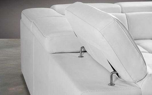 Dafne Italian Design Divano Letto angolare 3 posti con penisola a Destra. Similpelle Bianco (cm. 285 x 245 x 97h)