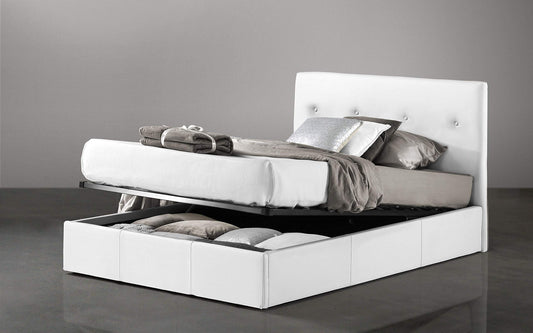 Letto Una Piazza e Mezza con Contenitore. cm. 131 x 205 x 105h. (Serie: Dafne-Letti-ST2)