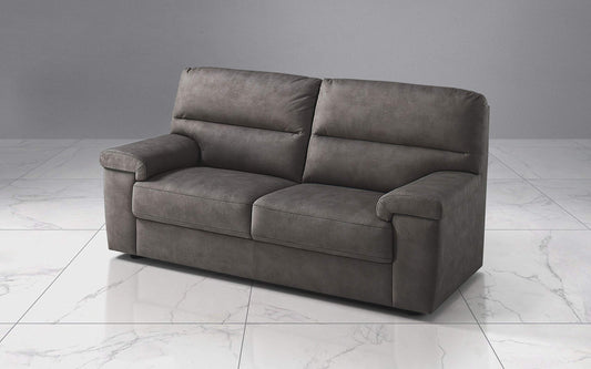 Dafne Italian Design Divano a 3 posti. Similpelle Effetto Nabuk Granit Grey (cm. 186 x 95 x 96h)
