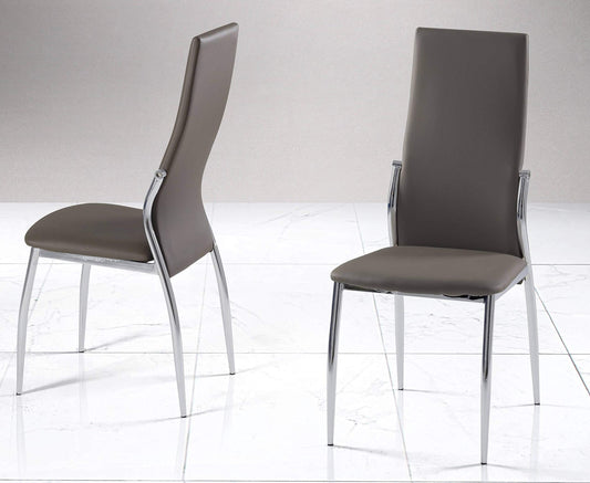 Dafne Italian Design Coppia di sedie Similpelle Elephant (cm. 44 x 48 x 98h)