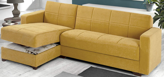Dafnedesign.com - Divano angolare - Colore: mostarda. Dimensioni: cm. 225 x 158 x 86h (STD)