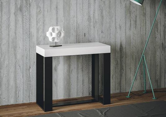 Dafne Italian Design Consolle allungabile Futura Premium Bianco Frassino Telaio Antracite
