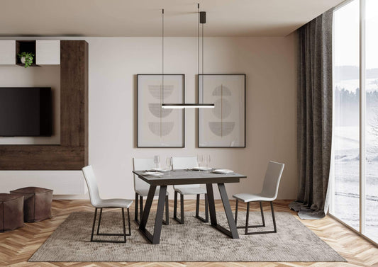 Itamoby, Tavolo Bernadette Allungabile Cemento 90x120 allungato 180