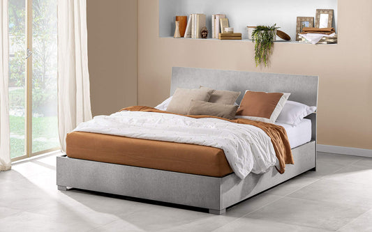 Dafne Italian Design Letto matrimoniale con contenitore in legno, rete ortopedica a doghe - 169 x 203 x 94h.