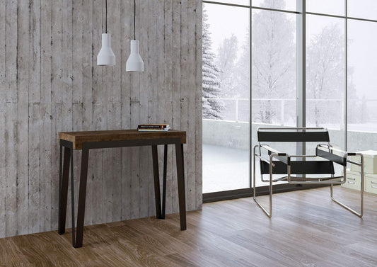 Dafne Italian Design Consolle allungabile Rio Premium Noce Telaio Ruggine