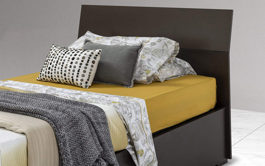 Dafne Italian Design Letto una piazza e mezza contenitore nero, rete ortopedica a doghe in legno cm. 133 x 209 x 100 cm.