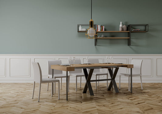 Dafne Italian Design Consolle allungabile Xenia Quercia Natura Telaio Antracite