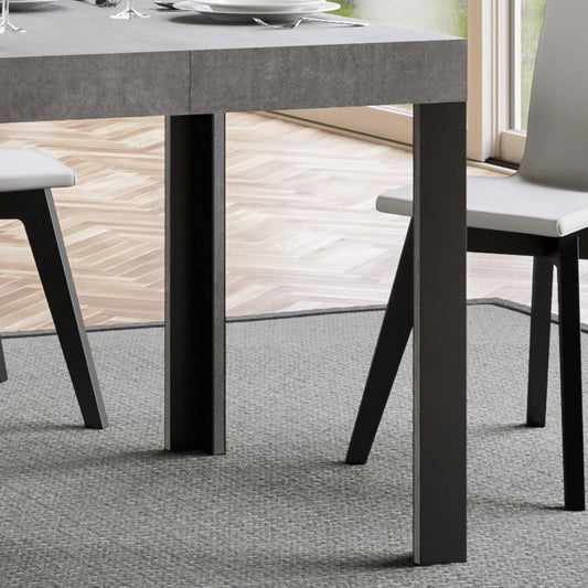 Dafne Italian Design Tavolo Linea Fix piano Cemento 90x130 telaio Antracite