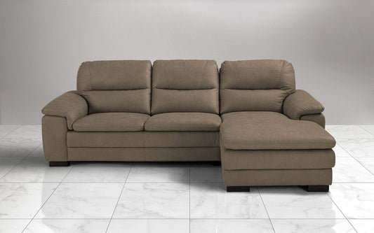 Dafne Italian Design Divano angolare 3 posti con penisola a Destra. Tessuto Manila Elephant (cm. 275 x 158 x 94h)