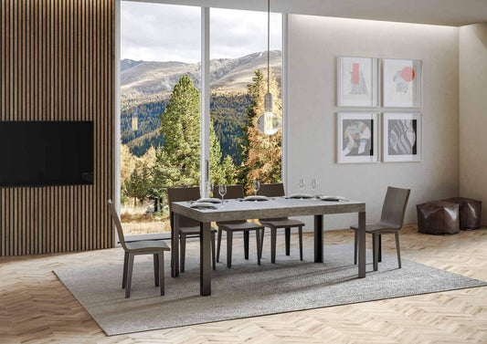 Dafne Italian Design Tavolo Linea Fix piano Cemento 90x160 telaio Antracite