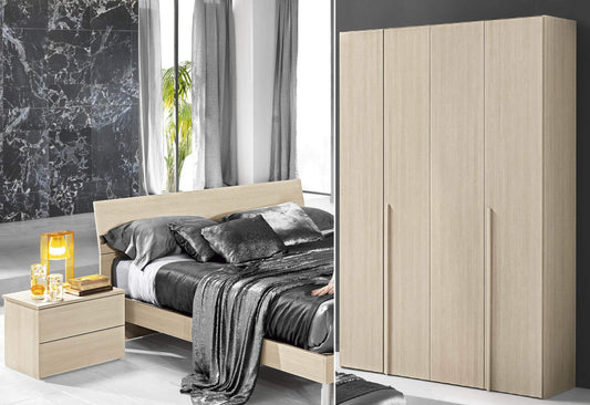 Dafne Italian Design Camera Completa - Effetto Pino Chiaro (cm. 161 x 52 x 236h)