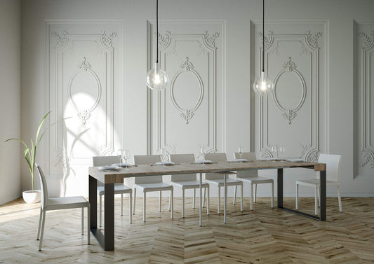 Dafne Italian Design Consolle allungabile Elettra quercia Natura Telaio Antracite