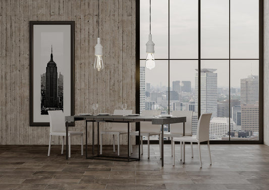 Itamoby Consolle allungabile Nordica Small Cemento & Antracite L.90 x H.77 x P.40 (allung. Fino a 196cm)