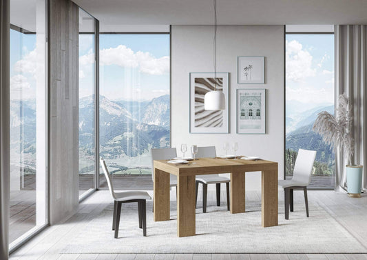Dafne Italian Design Tavolo Roxell Allungabile Quercia Natura 90x130 allungato 390 telaio Antracite