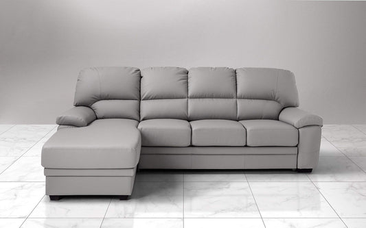 Dafne Italian Design Divano Letto angolare 3 posti con penisola a Sinistra. Similpelle Ash (cm. 269 x 162 x 92h)