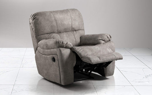 Poltrona con recliner manuale. Similpelle effetto nabuk elephant (cm. 109 x 105 x 105h)