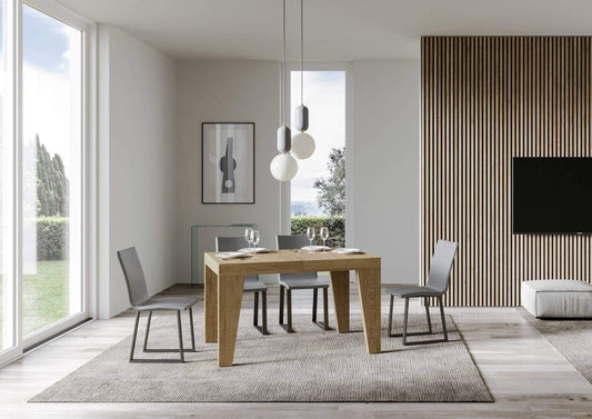 Dafne Italian Design Tavolo Naxy Allungabile Quercia Natura 90x130 allungato 234 telaio Antracite