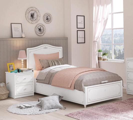 Dafne Italian Design Letto Selena Grey (Grigio) con Rete (100x200 Cm)