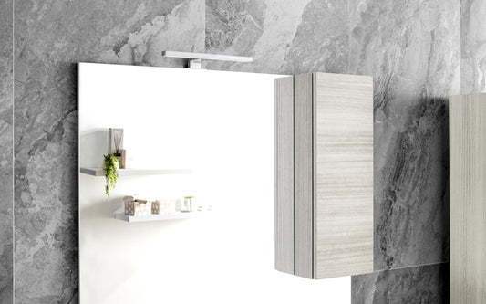 Dafne Italian Design Mobile da bagno Vichy finitura eucalipto bianco cm 101x46x189 (base, lavabo, specchio, pensile)