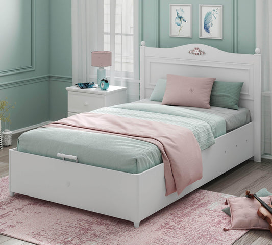 Dafne Italian Design Letto Rustico Bianco con Rete (120x200 Cm)