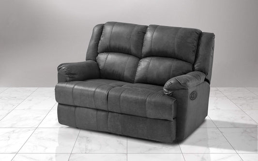 Dafne Italian Design Divano 2 posti con 2 Recliner elettrici. Similpelle Grigio (cm. 150 x 98 x 99)