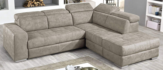Dafnedesign.com - Divano angolare 3 posti con penisola e contenitore - Colore: similpelle grigio chiaro- Divano letto angolare 3 posti con penisola dimensioni: cm. 266 x 230 x 94h (STD)